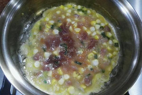 玉米肉粒鸡蛋煎饼的做法图解5