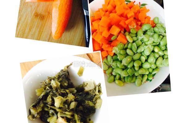 雪菜毛豆的做法图解1