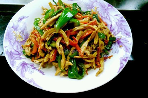青椒胡萝卜炒鸡丝的做法图解11