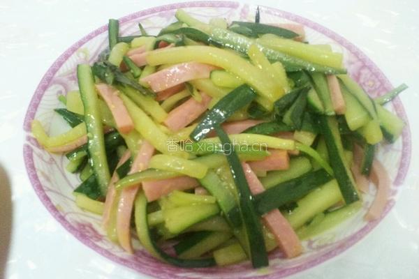 黄瓜炒火腿肠的做法图解3