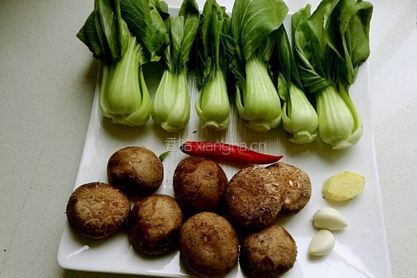 香菇油菜的做法图解1