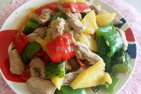 菠萝炒肉的做法图解7