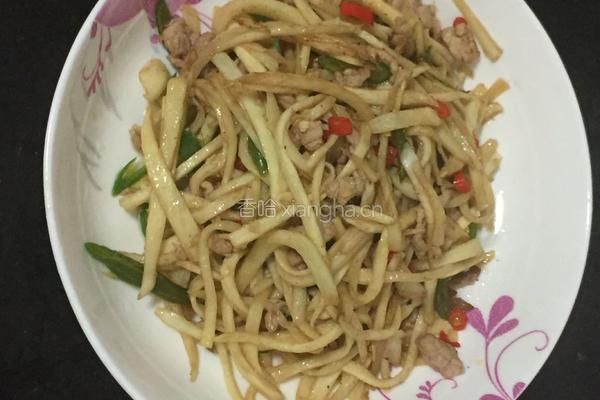 高笋炒肉的做法图解5