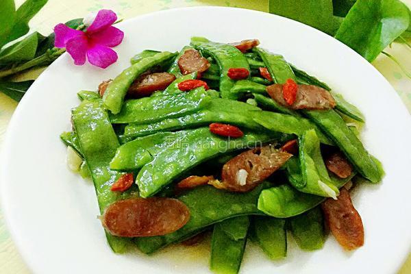 荷兰豆炒腊肠的做法图解10