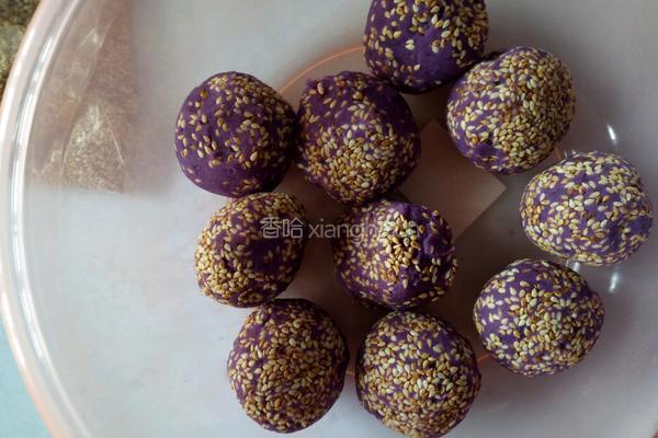 紫薯芝麻饼的做法图解7