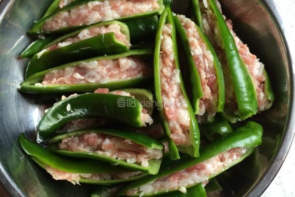 瘦肉酿辣椒的做法图解4