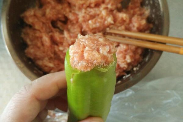 肉酿虎皮尖椒的做法图解9