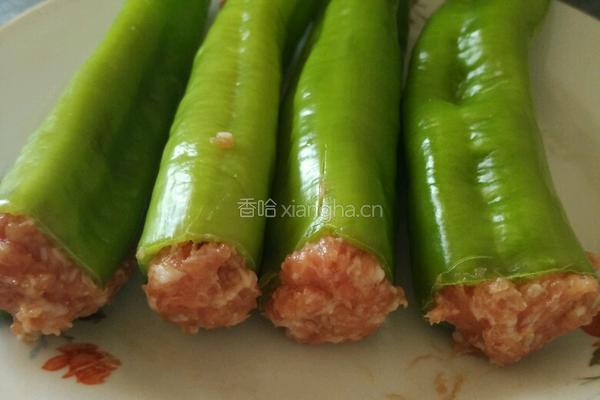 肉酿虎皮尖椒的做法图解10