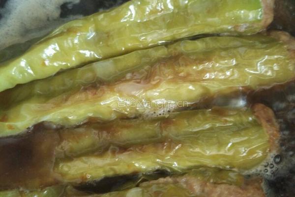 肉酿虎皮尖椒的做法图解15