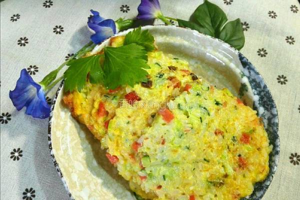 米饭鸡蛋饼的做法图解5