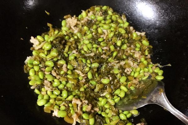 毛豆咸菜炒肉末的做法图解13