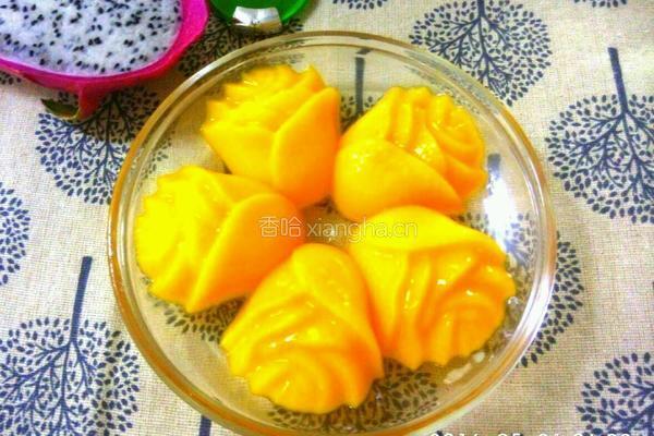黄玫瑰芒果布丁的做法图解7