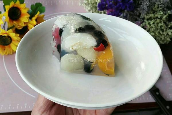 五彩缤纷水果冻的做法图解13