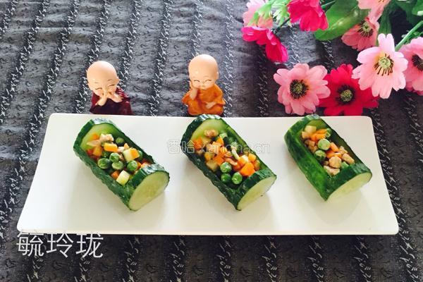 虾仁青瓜步步高的做法图解4