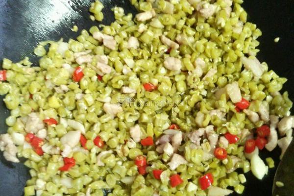 酸豆角炒肉沫的做法图解7