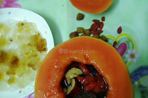桃胶木瓜红枣羹的做法图解4
