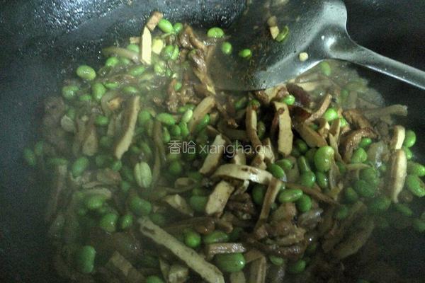榨菜干子毛豆炒肉丝的做法图解8