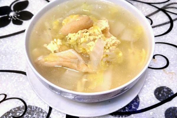 油豆腐白菜鸡蛋汤的做法图解5