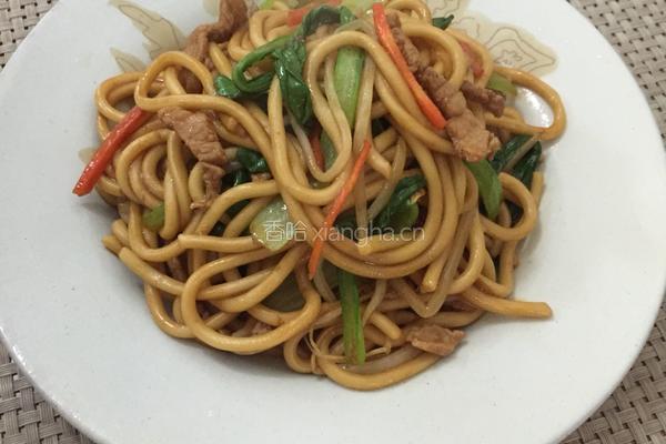 青菜肉丝炒面的做法图解5