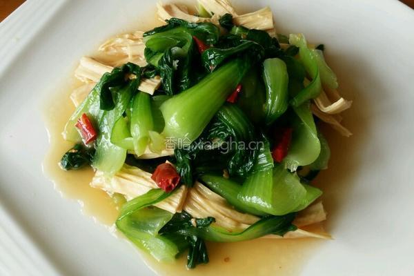 小油菜呛豆皮的做法图解6