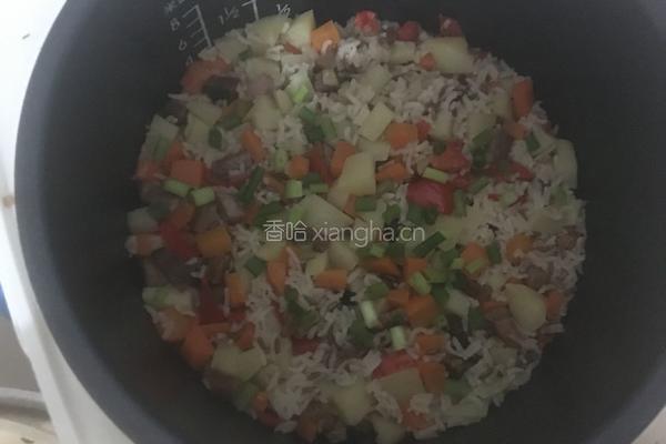 土豆胡萝卜腊肉焖饭的做法图解19