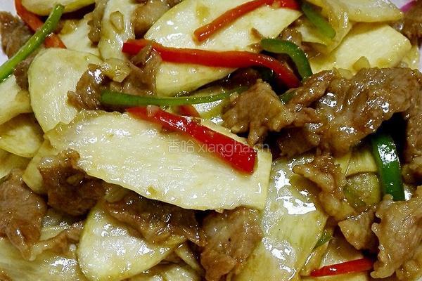 茭白炒肉片的做法图解6