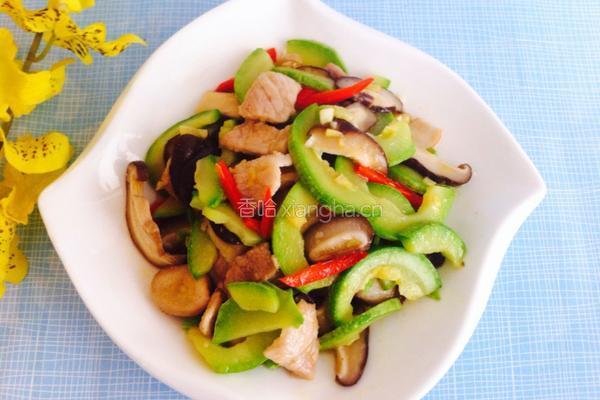 生瓜香菇炒肉的做法图解9