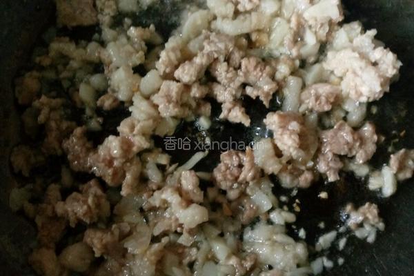 蒜香肉末淋小白菜的做法图解6