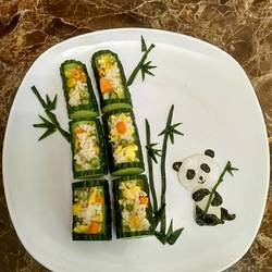 熊猫吃竹子炒饭的做法[图]