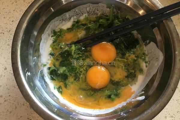 菠菜鸡蛋饼的做法图解3