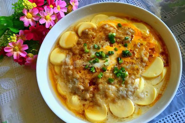日本豆腐肉末蒸蛋的做法图解8