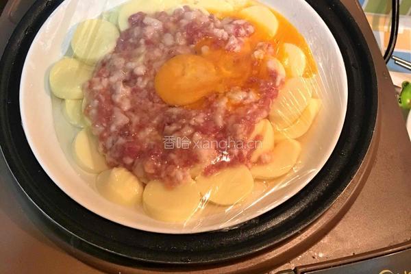 日本豆腐肉末蒸蛋的做法图解6