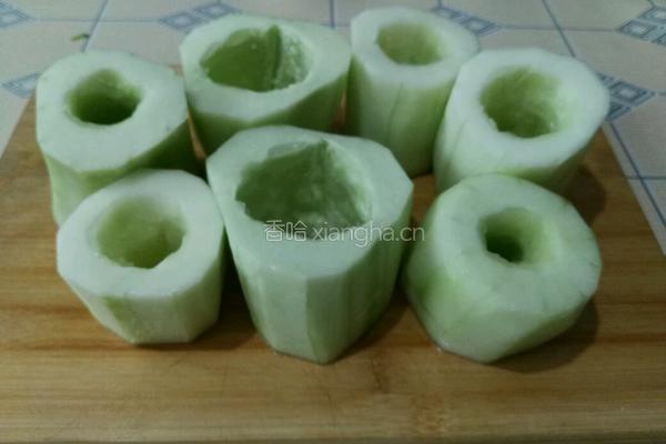 红烧黄瓜塞肉的做法图解2