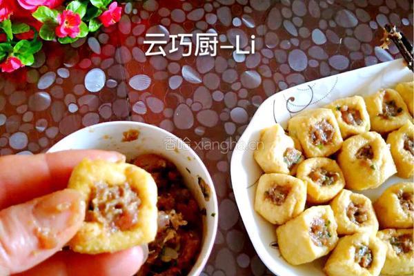 豆腐泡酿虾肉的做法图解6