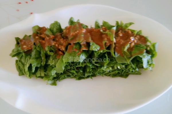 芝麻酱拌油麦菜的做法图解6