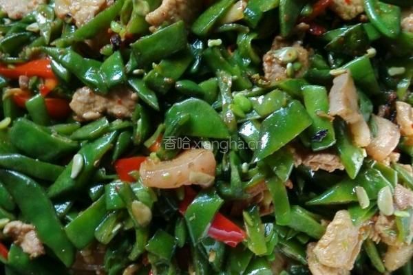 紫扁豆炒五花肉的做法图解4