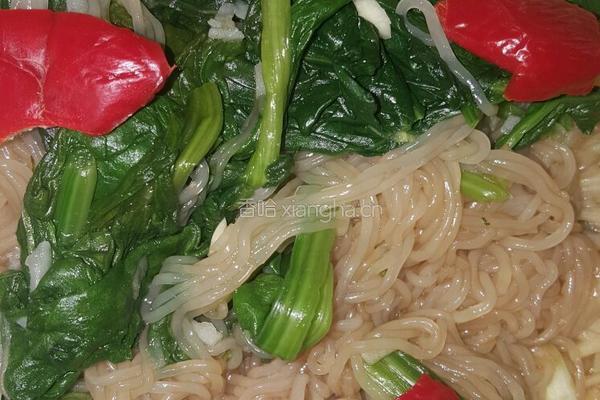 粉丝拌油菜的做法图解4