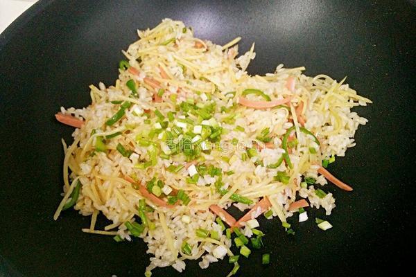 青椒土豆丝炒饭的做法图解9