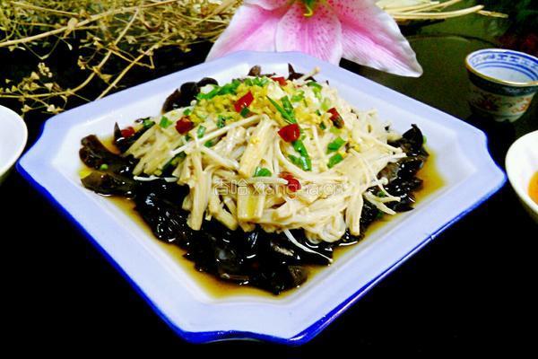 凉拌黑木耳金针菇（降血压的菜)的做法图解15