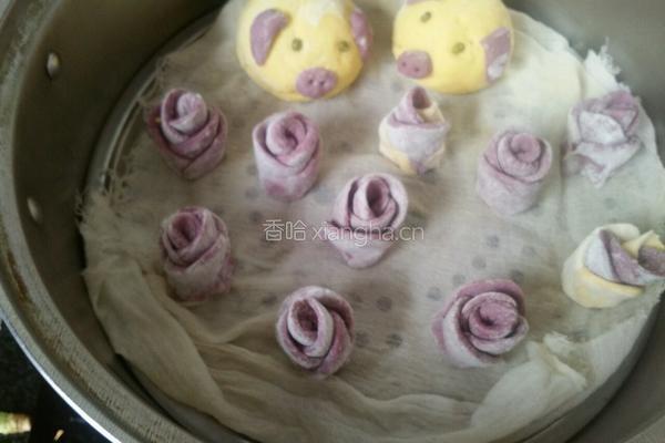 紫薯玫瑰花馒头的做法图解9