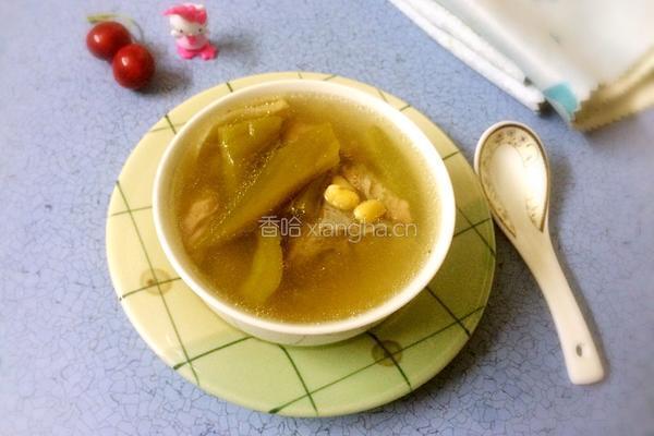 苦瓜龙骨黄豆汤的做法图解7