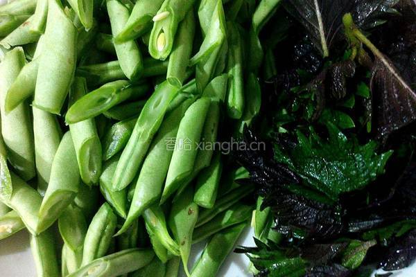紫苏肉沫炒四季豆的做法图解1