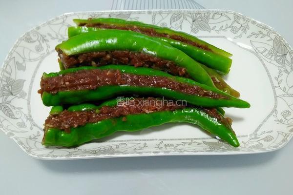 煎酿尖椒的做法图解3