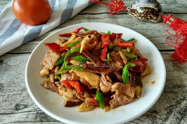 茭白炒肉的做法图解5