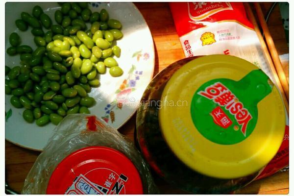 鲜豆炒面的做法图解1