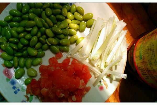 鲜豆炒面的做法图解2