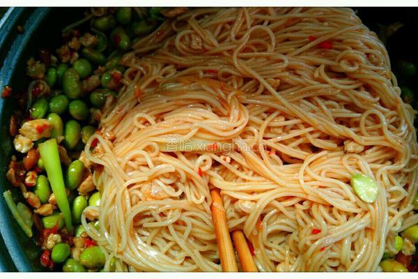 鲜豆炒面的做法图解4