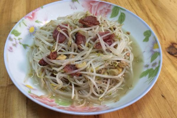 腊肠炒芽菜的做法图解7
