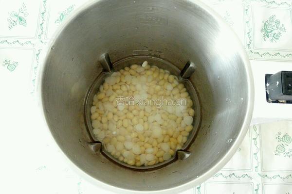 抹茶杏仁豆浆的做法图解3