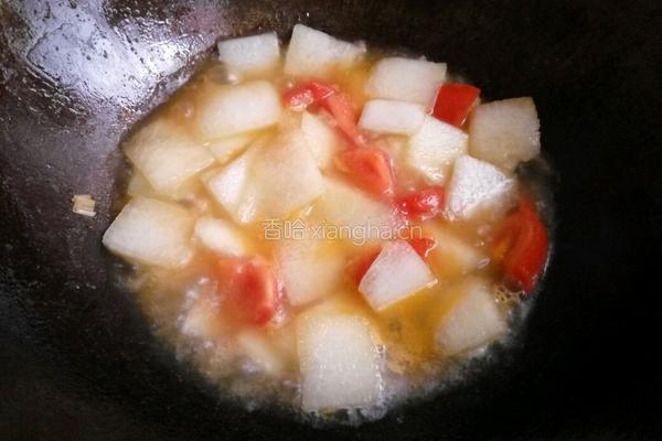 西红柿炒冬瓜片的做法图解4